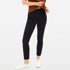 Everlane The Side-Zip Stretch Cotton Pant in Black, Size 6